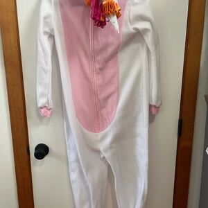 Kids Pink & White One-Piece Pajama Romper